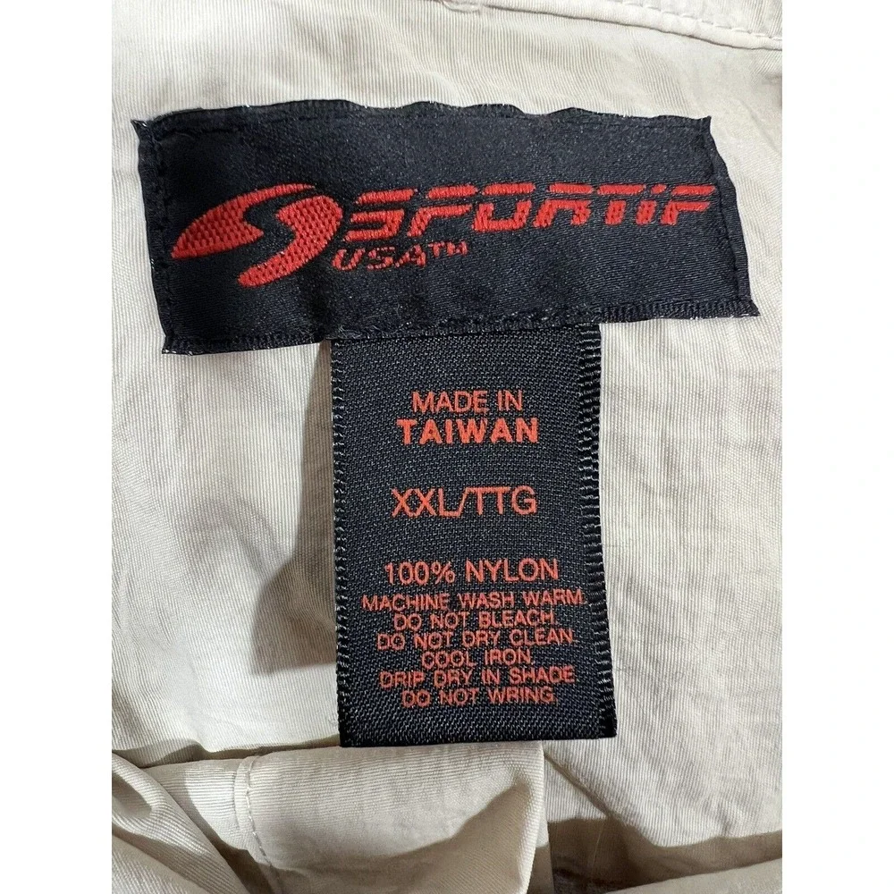 Sportif‎ Mens XXL Fishing Shirt Khaki Vented SPF Outdoor Utility